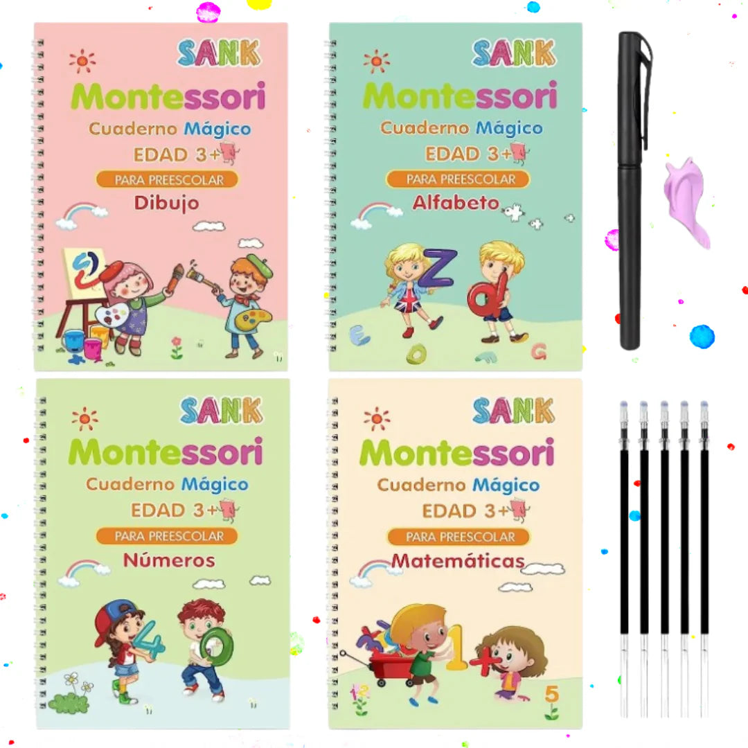 Set 4 cuadernos mágicos Montessori